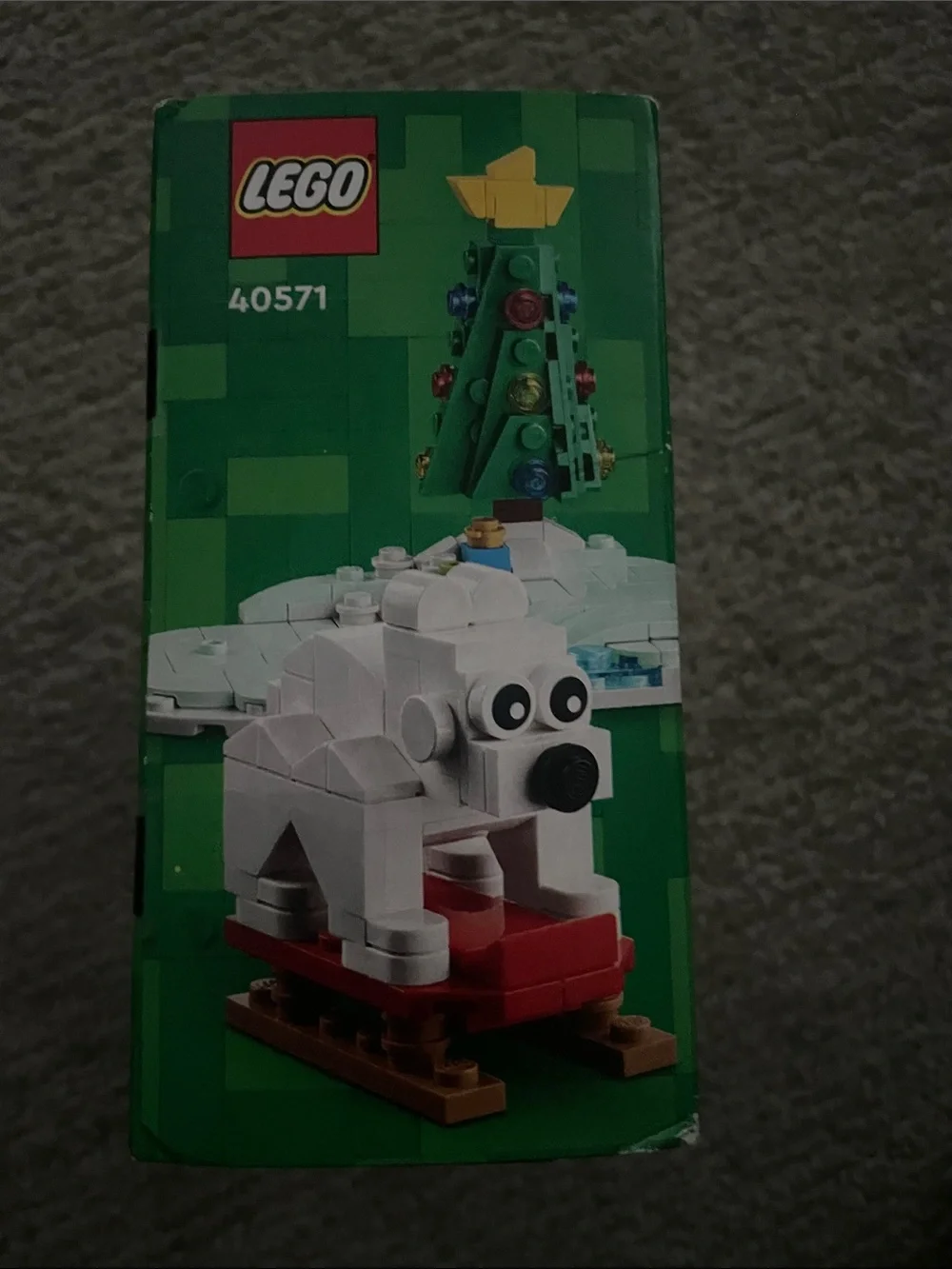 LEGO White Polar Bears with Green Christmas Tree Holiday Display